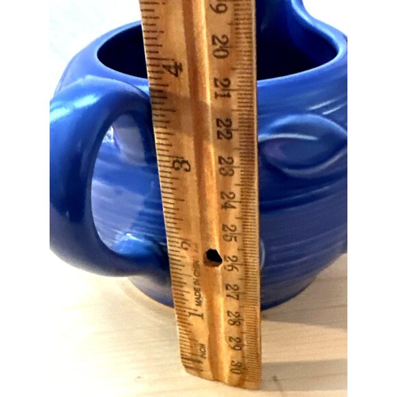 Coastal Farmhouse Blue Large Creamer or Gravy Boat Pfaltzgraff Blue Leaf Vintage - Picture 5 of 6